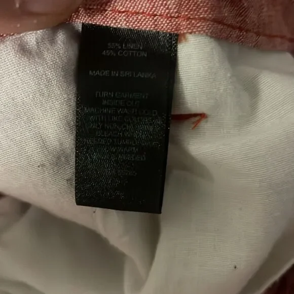 Express Linen Blend Shorts Red Men's Size 38 - Picture 6 of 9